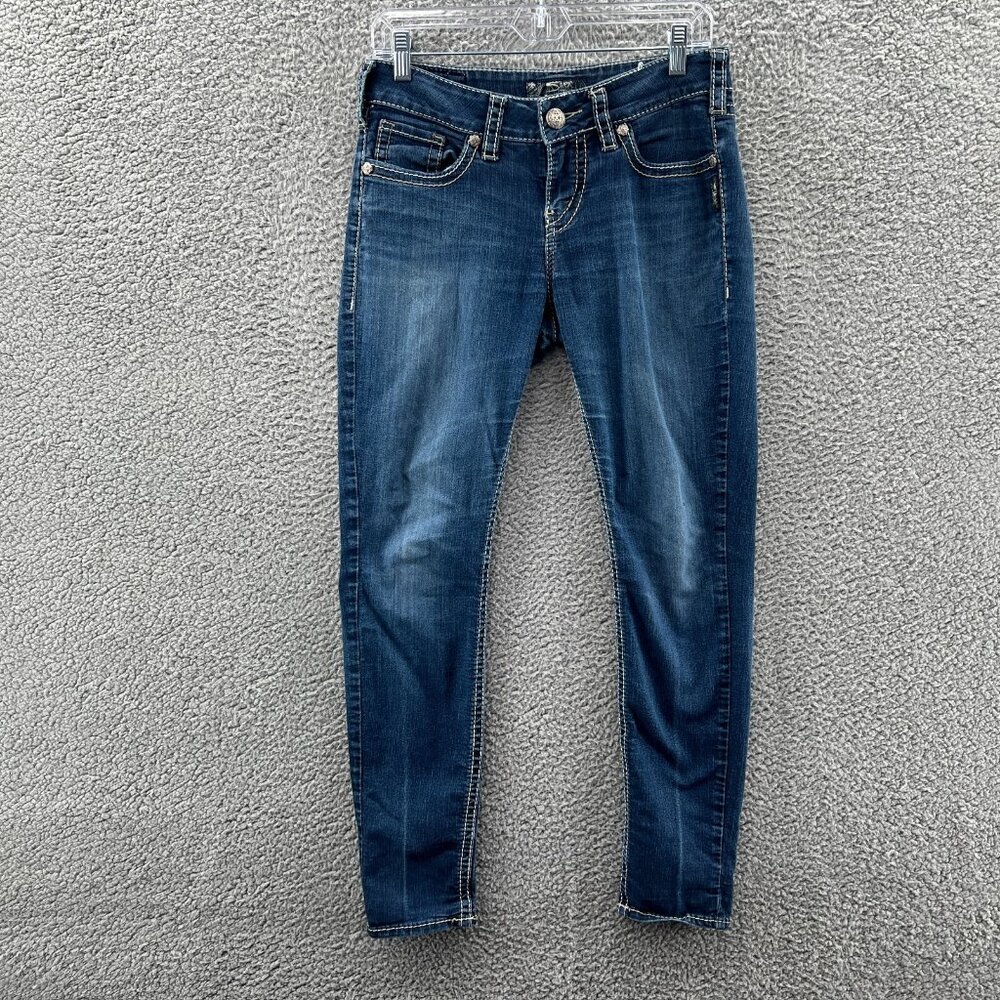 Silver Suki Jeans Womens 28/29 Mid Skinny Blue Stretch Denim *
